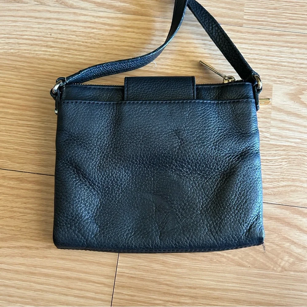 Michael Kors Black Pebbled Leather Fulton Small Crossbody Bag